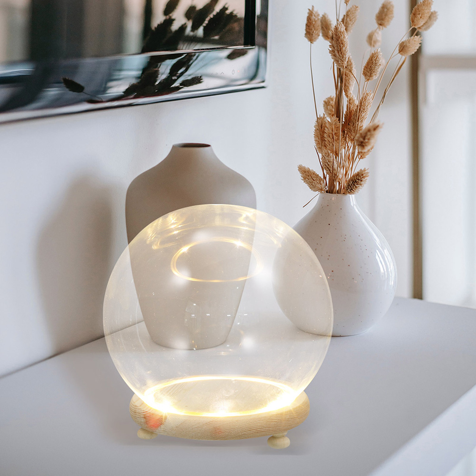 Plastic Dome Clear - Glazen koepelvormige displaykap voor onsterfelijke bloemen,