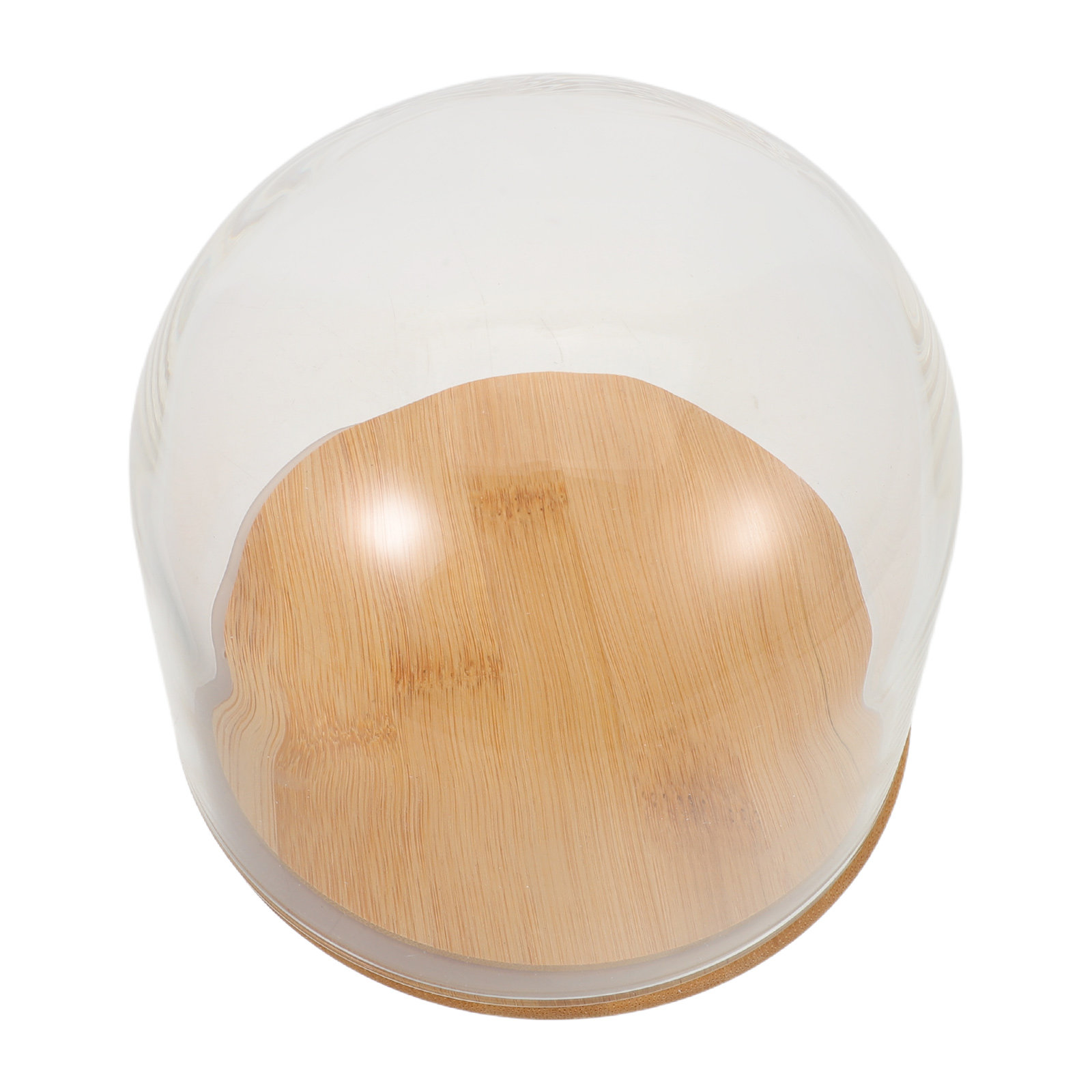 Plastic Dome Clear - Glazen stolp met verzegelde bamboevoet voor