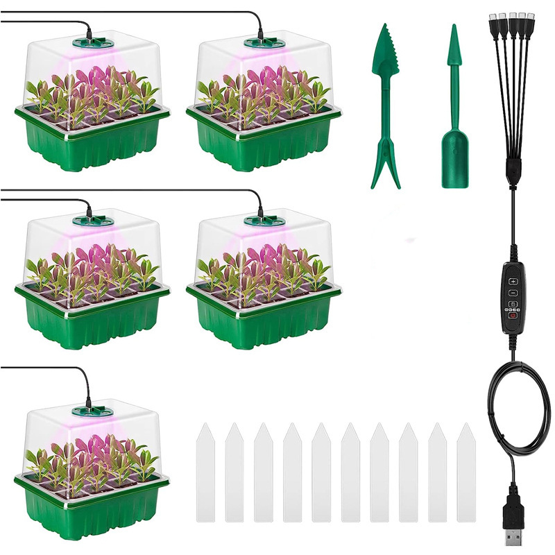Humidity Dome Kit - Zaaitray met groeilampen, zaad-kiemset met verstelbare