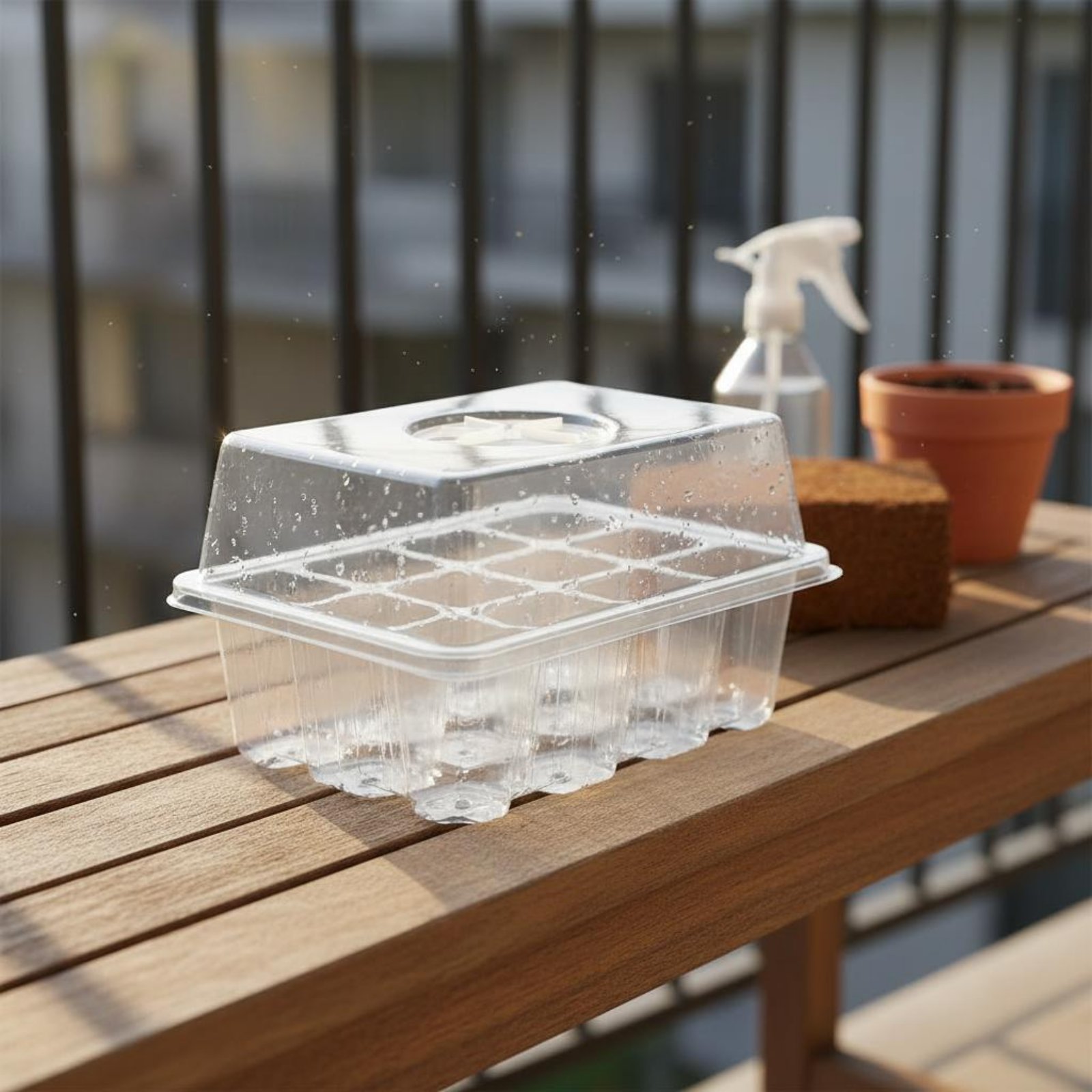 Humidity Dome Kit - 12-delige kiembak met ingebouwde drainage, 12-delige