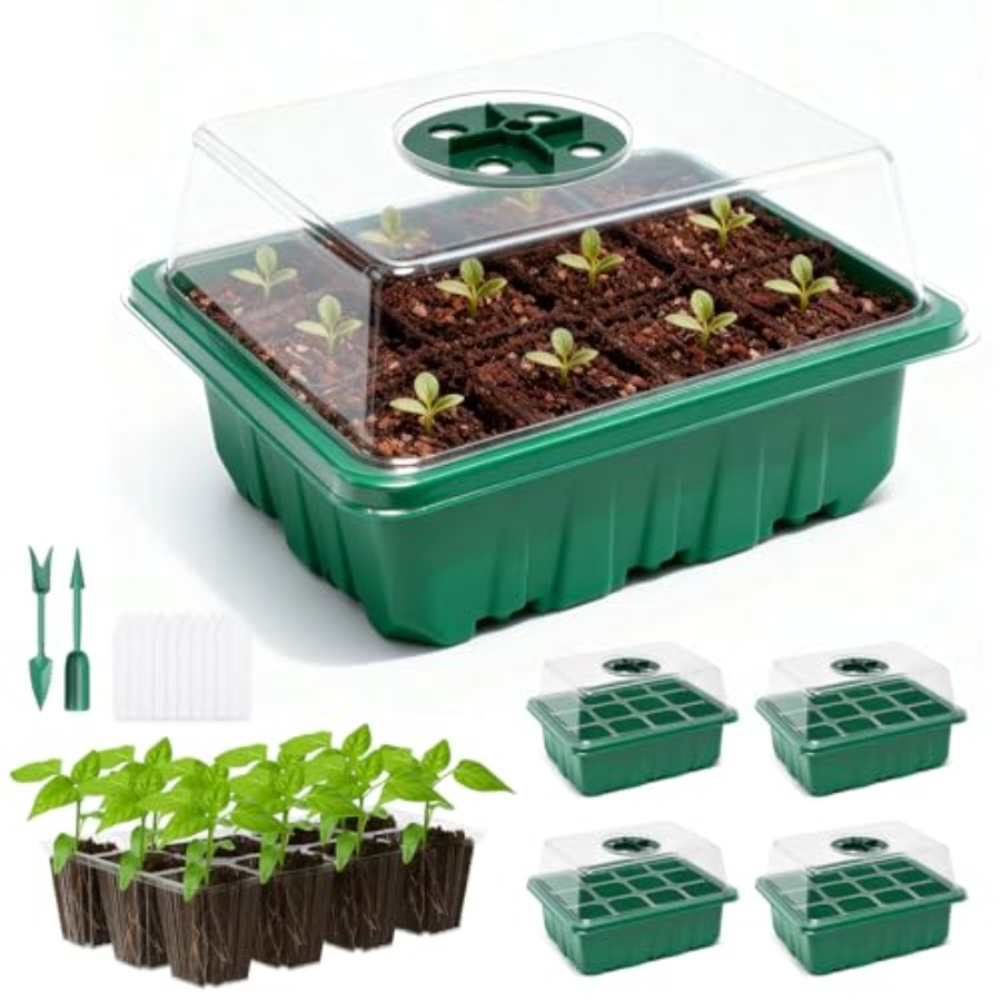 Humidity Dome Kit - 5 pakjes zaadstartbakjes met vochtigheidskoepel, zaadstartset