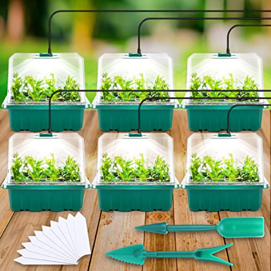 Humidity Dome Kit - Zaaitray met licht, 6-delige zaadstartset met
