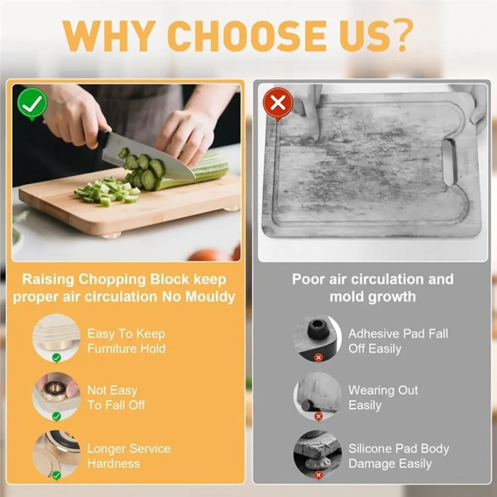 8 messing snijplankvoetjes met - Cutting Board Foam recensie en prijs