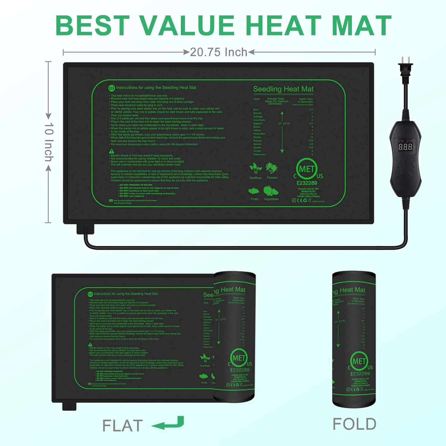 Zaailingwarmtemat met digitale - Heat Mat Seedling recensie en prijs